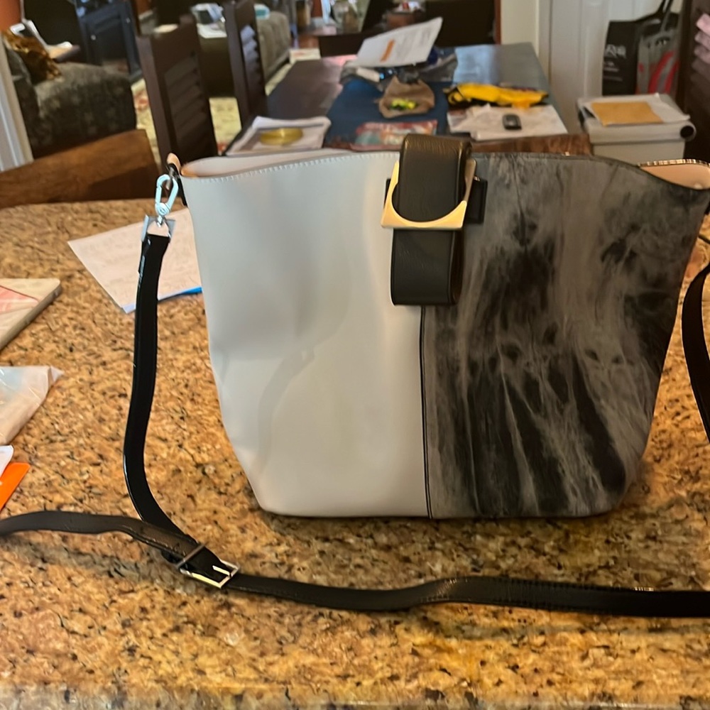 JTB -‘Just Be Bold’ Leather Hobo Bag w/ internal bag . Clip on inside